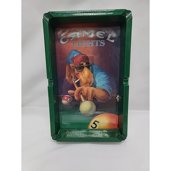 1992 Vintage Camel Lights Cigarette Ashtray Joe Cool Billiard Pool Table Design - Picture 1 of 7